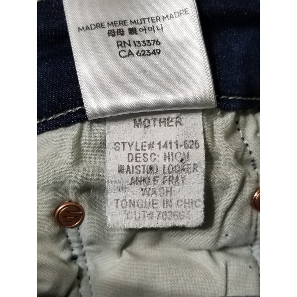 Mother Denim High Waist Looker Ankle Fray Skinny Tongue In Chic NWT 24, 26 $228 - Picture 15 of 16